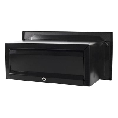 Caixa De Correio Hat Inox Jornal Preto Fosco Moderno 20 Cm Profundidade