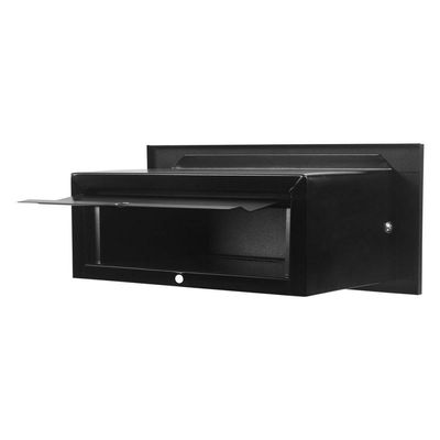 Caixa De Correio Hat Inox Jornal Preto Fosco Moderno 20 Cm Profundidade