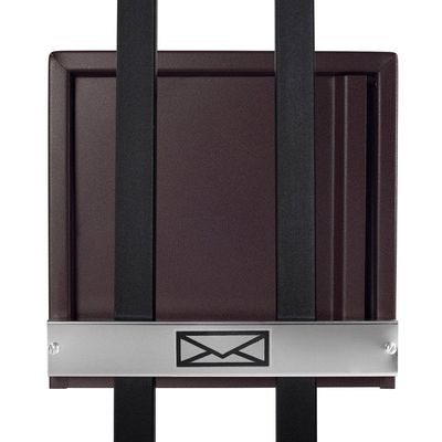 Caixa De Correio Grade Vertical Marrom Aço Inox Moderna