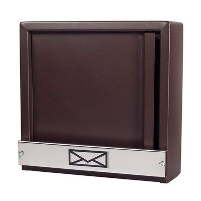 Caixa De Correio Grade Vertical Marrom Aço Inox Moderna