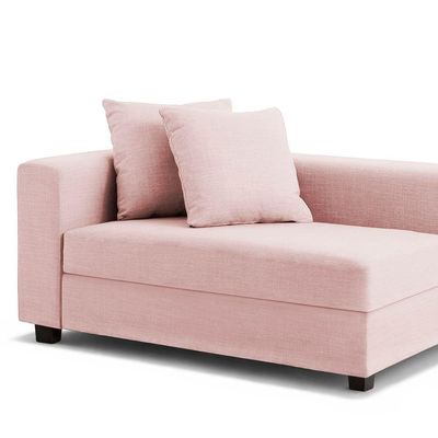 Recamier Divã Aspen 1,60m Suede Rosa Bebe - Inova Decorações