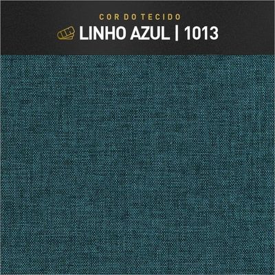 Recamier Banco Berlim Luxo Madeira Maciça Castellar Móbile Linho Azul Linho Azul