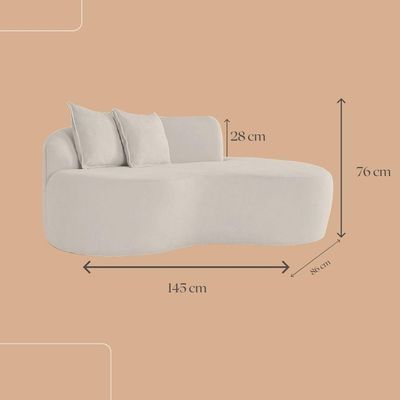 Sofá Orgânico Sala E Recepção Bouclé Cor:off White