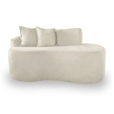 Sofá Orgânico Sala E Recepção Bouclé Cor:off White