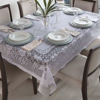 Toalha De Mesa Uva Em Renda Retangular 2,17m X 1,60m 100% Poliéster - Uva
