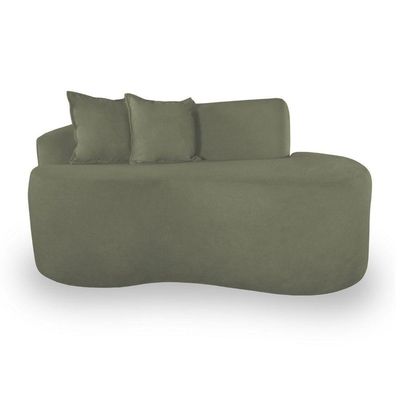 Sofá Design Robusto Elegante Curvo Bouclé Verde