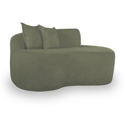 Sofá Design Robusto Elegante Curvo Bouclé Verde