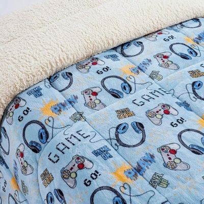 Kit Coberdrom + Jogo De Cama Bouti Kids Solteiro 04 Peças 100% Poliéster - Game