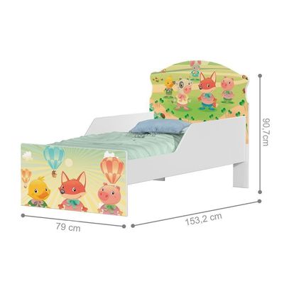 Mini Cama Fazendinha E Balões Com Colchão