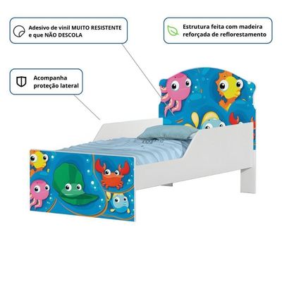 Mini Cama Fundo Do Mar Peixinhos