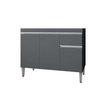 Balcão De Cozinha 2 Portas Oxford Cinza Fosco