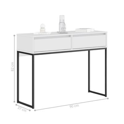 Aparador Buffet Rio 2 Gavetas Para Sala 90 Cm Branco