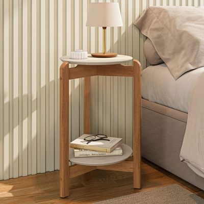Mesa Lateral 3 Pés Bornemouth Off White-cedro