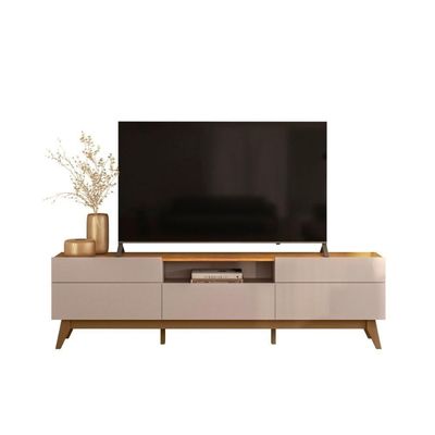 Rack Para Tv Com 5 Gavetase Nicho Central Aberto Canela