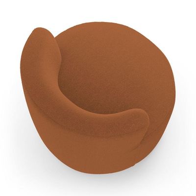 Kit Sofá E Poltrona Orgânica Living Bob Com Almofadas Bouclê Terracota - Desk Design