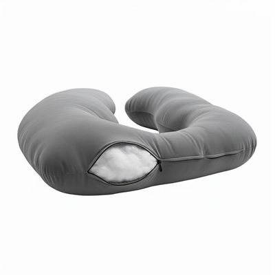 Almofada Travesseiro De Corpo Gestante Relaxante Isa Grande Macia Veludo Cinza - Desk Design