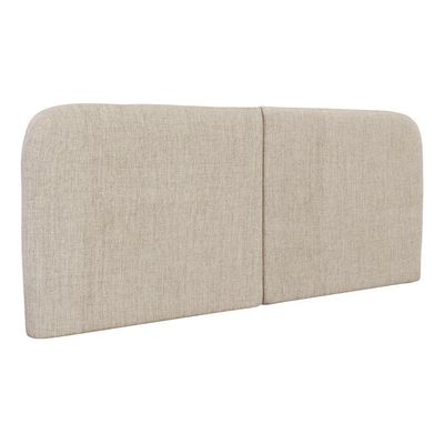 Cabeceira Painel Orgânico Cama Box King Size Aira 195cm Dobrável Linho Bege - Desk Design