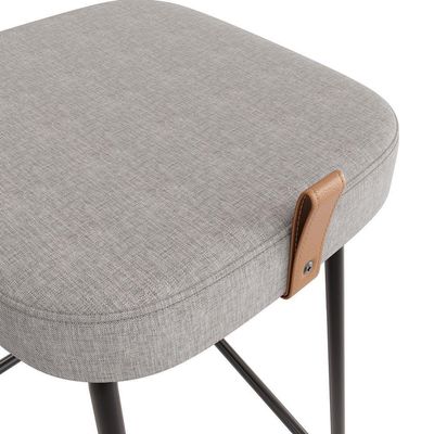 Kit 04 Banquetas Altas Cozinha E área Gourmet Vik Estofada Linho Cinza - Desk Design