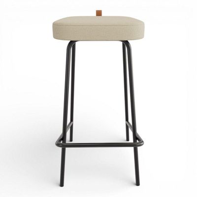Kit 04 Banquetas Altas Cozinha E área Gourmet Vik Estofada Linho Bege - Desk Design