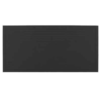 Mesa Retangular Haiti 160cm Com Tampo Ripado Trama Preto