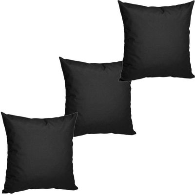 3 Almofadas Cheias Para Sofá Decorativas Impermeáveis Grande Preto