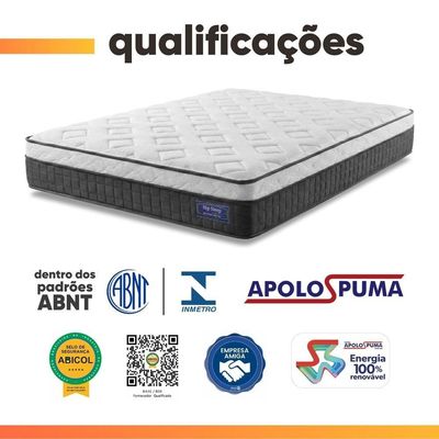 Cama Box Baú Colchão Casal Molas Ensacadas Euro In Atlantic 138x188x69cm Cinza