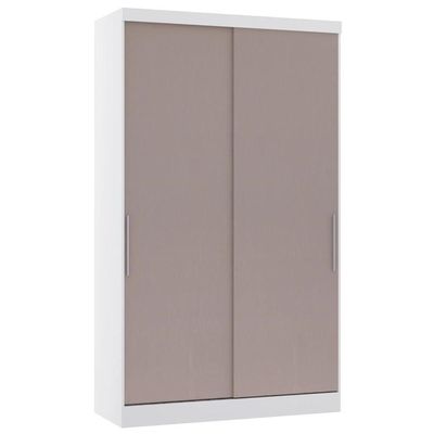 Guarda Roupa Solteiro 135cm 2 Portas 3 Gavetas Taiga Branco/cinnamon L01 - Mpozenato