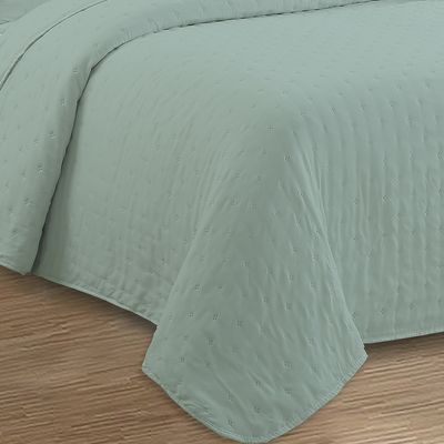 Kit Cobre Leito Colcha Anarruga Nuvem 3 Peças Casal 220x240cm Verde Sonhare