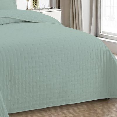 Kit Cobre Leito Colcha Anarruga Nuvem 3 Peças Casal 220x240cm Verde Sonhare