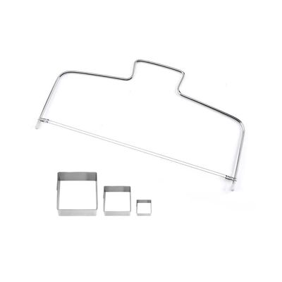 Cortador de Bolo Quadrado e Nivelador Fio Duplo Aço Inox