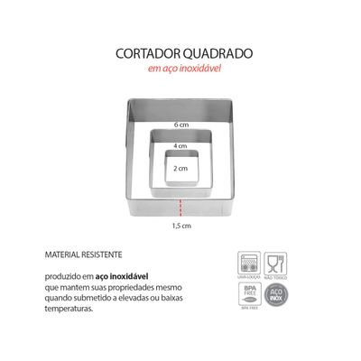 Cortador de Bolo Quadrado e Nivelador Fio Duplo Aço Inox