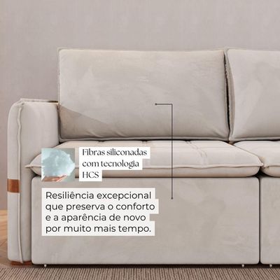 Conjunto Sofá 3 E 2 Lugares Irlanda Veludo Marrom