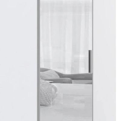 Guarda Roupa Canto Obliquo 70cm Espelho Taiga Branco L01 - Mpozenato