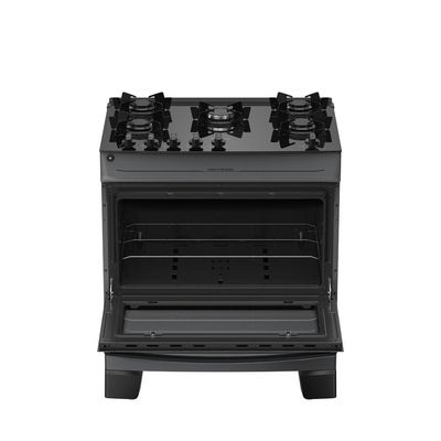 Fogão 5 Bocas Atlas Mônaco Top Glass Automático Mesa De Vidro Titanium Bivolt