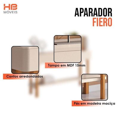 Estante Home Theater Trinus Cinamomo Off White Com Mesa De Centro Liz E Aparador Fiero Off White - Hb Móveis