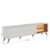 Rack Bancada Amalfi Com Pés Em Madeira E Aparador Buffet Jurerê Off White Matte Freijó - Colibri