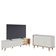 Rack Bancada Amalfi Com Pés Em Madeira E Aparador Buffet Jurerê Off White Matte Freijó - Colibri