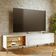 Rack Bancada Amalfi Com Pés Em Madeira E Aparador Buffet Jurerê Off White Matte Freijó - Colibri
