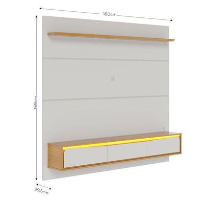 Painel Para Tv Home Suspenso Tahiti 1.8 Off White Matte Naturale – Colibri
