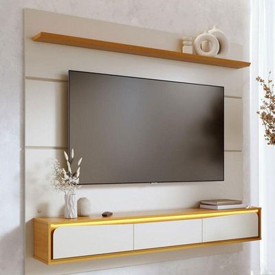Painel Para Tv Home Suspenso Tahiti 1.8 Off White Matte Naturale – Colibri