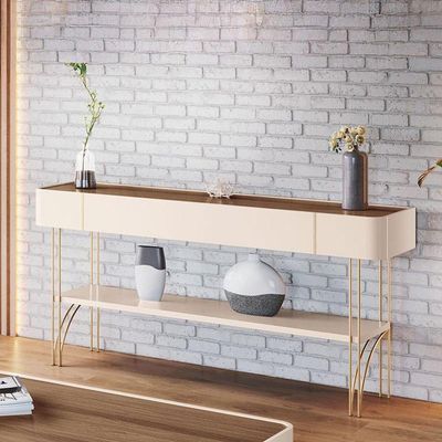 Home Suspenso Astor Castanho Off White Com Mesa De Centro Cadenza E Aparador Vivant Off White Castanho - Hb Móveis