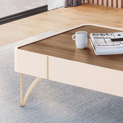 Home Suspenso Astor Castanho Off White Com Mesa De Centro Cadenza E Aparador Vivant Off White Castanho - Hb Móveis