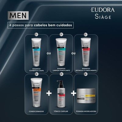 Kit 2 Shampoo Anticaspa Masculino Combate A Caspa 250ml Eudora Siàge
