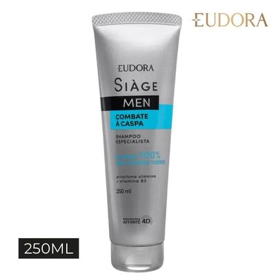 Kit 2 Shampoo Anticaspa Masculino Combate A Caspa 250ml Eudora Siàge