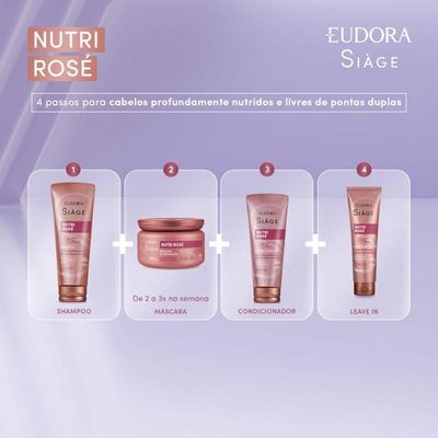 Kit 2 Refil De Shampoo Nutri Rosé Nutrição Raiz E Pontas 400ml Eudora Siàge
