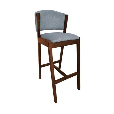 Kit 3 Banquetas Altas De Madeira Maciça Ana Em Linho Premium Cinza Linho Mel