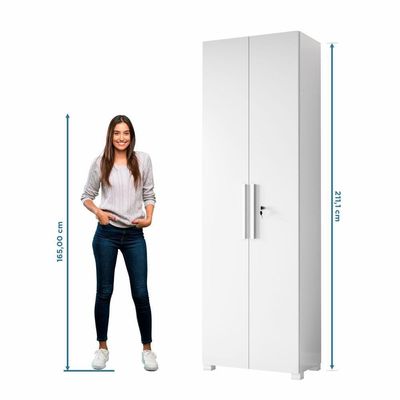 Armário Multiuso Com Chave 211cm Nt4050 Branco Notável Móveis