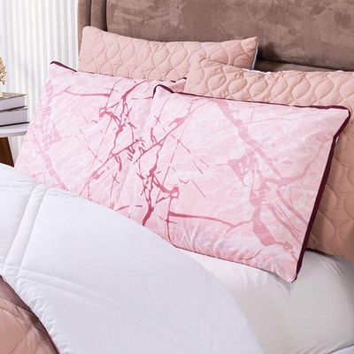 Kit Edredom Casal Padrão Verano Com Almofadas Estampadas 07 Peças - Dupla Face Percal 300 Fios Cor Love