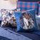 Kit Cobre Leito Colcha Solteiro Country Com Almofadas Estampadas 05 Peças - Dupla Face Percal 300 Fios Matelado Cor Azul