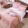 Kit Cobre Leito Colcha Queen Verano Com Almofadas Estampadas 07 Peças - Dupla Face Percal 300 Fios Matelado Cor Love
